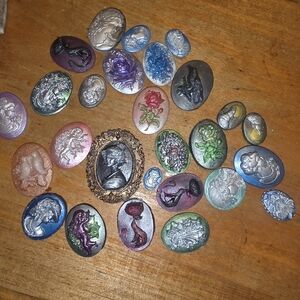 Resin Cameo Cabochon Mixed Lot Jewelry Making Crafts, Classic Ladies Heads Rose